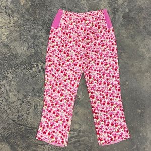 $155 silk ROSES pants a pea in the pod SMALL